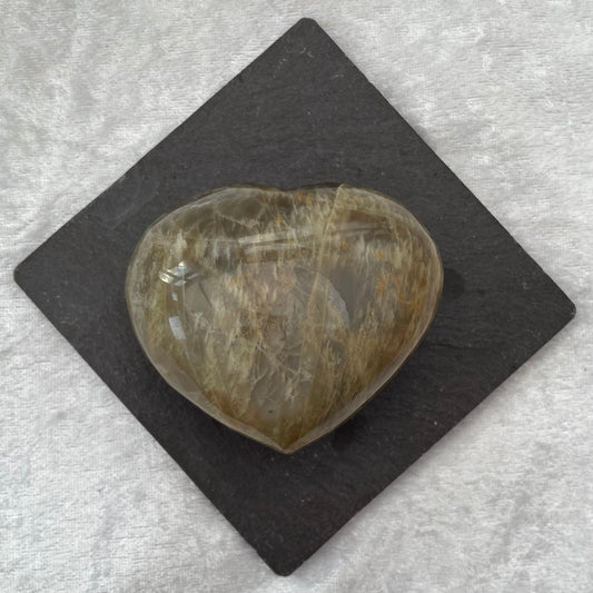 Black Moonstone Heart