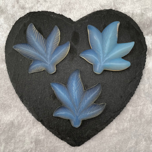 Opalite Maple Leaf Carvings