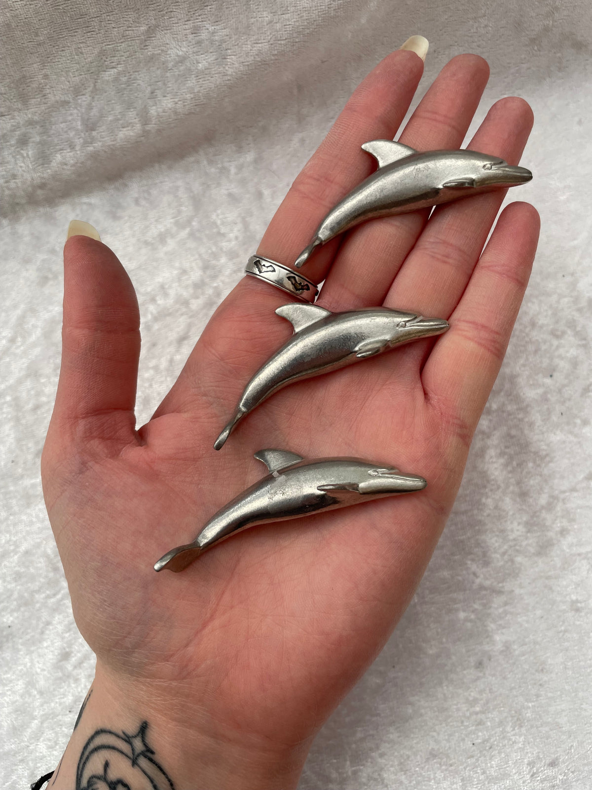 Pewter Dolphin Ornaments