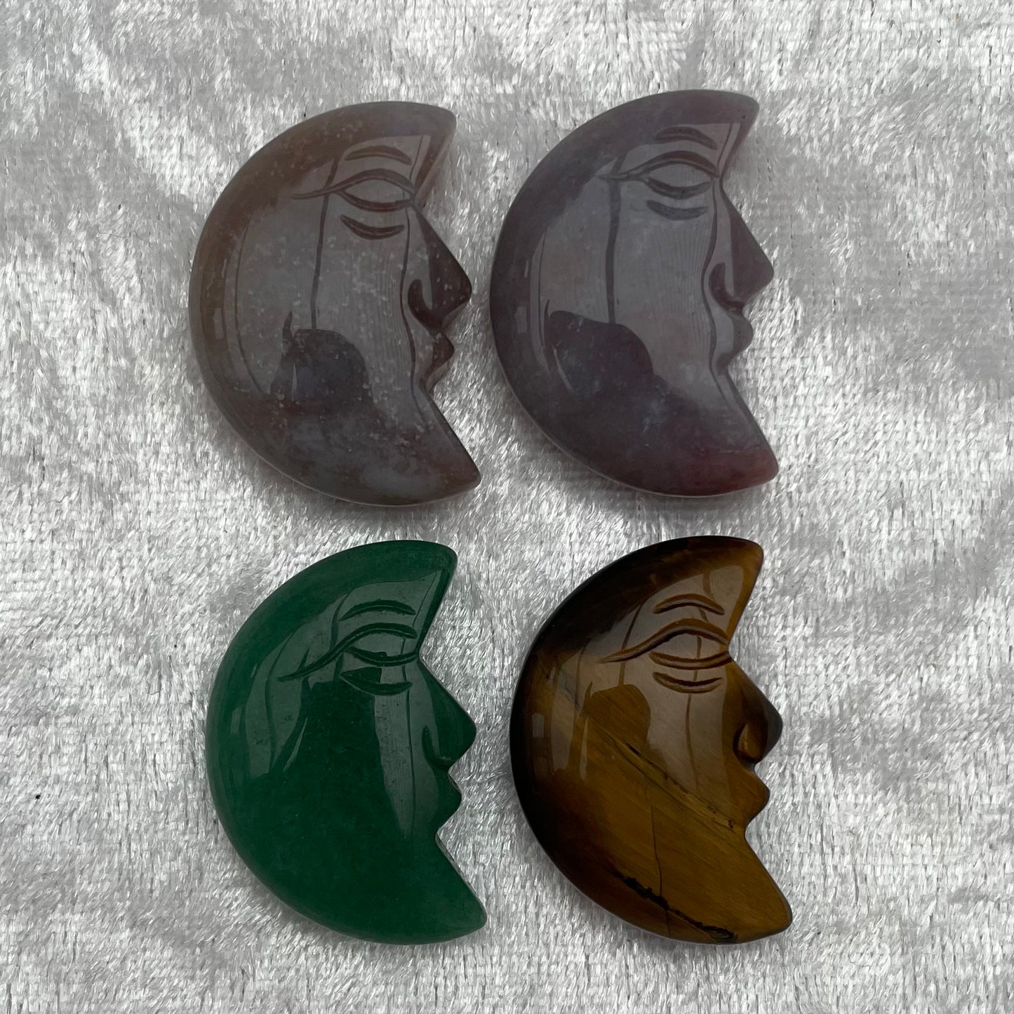 Mini Crystal Moons With Faces