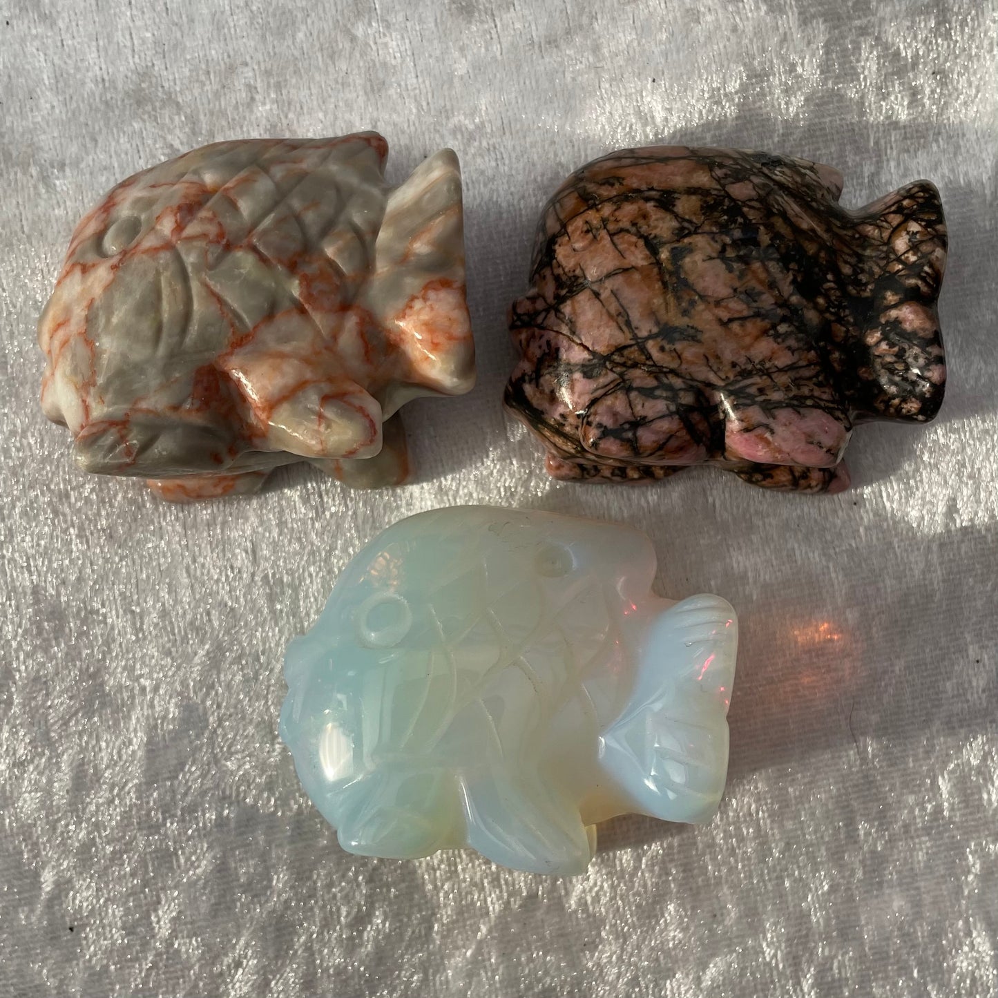 Dali Jasper, Rhodonite and Opalite Fish