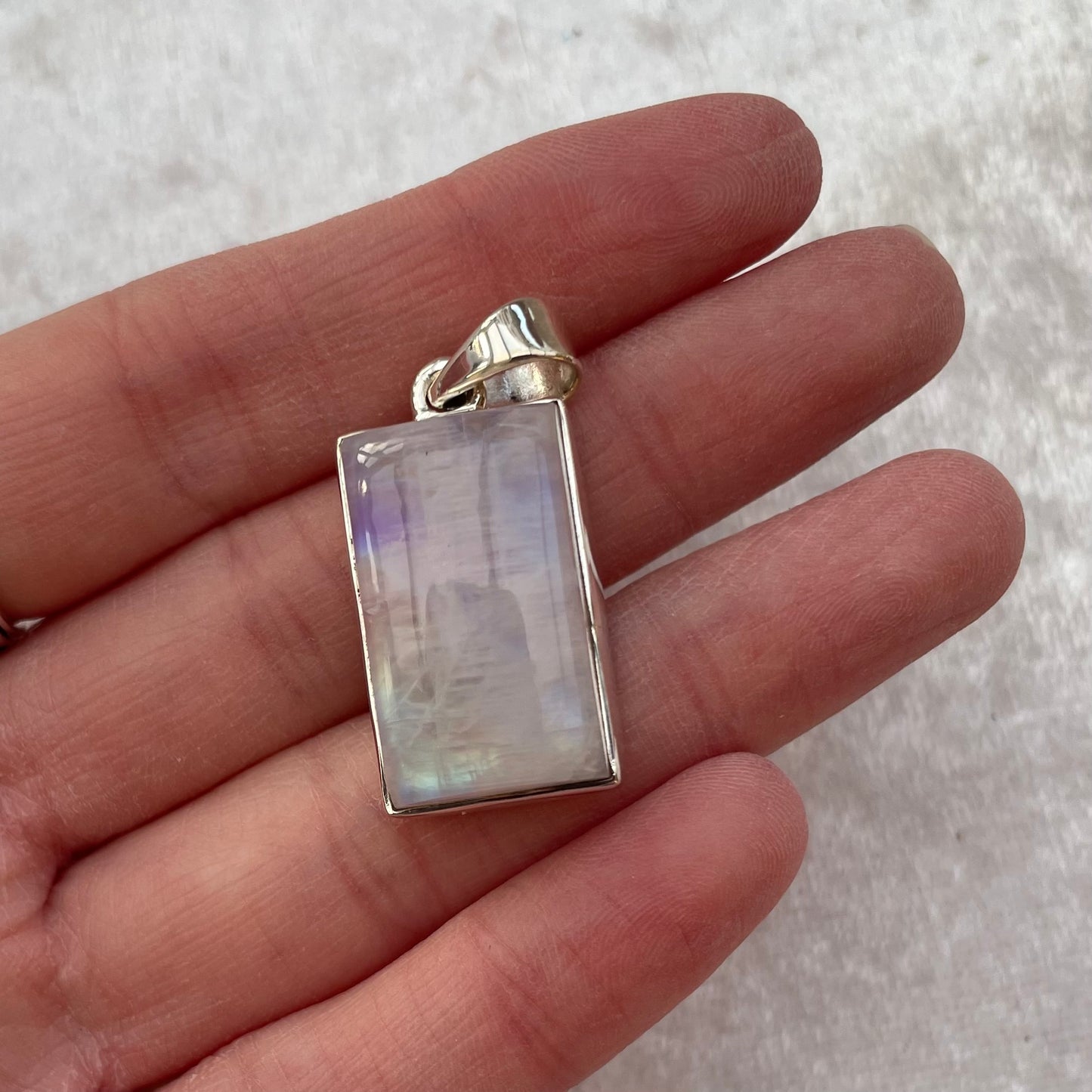 Pink Rainbow Moonstone Pendant