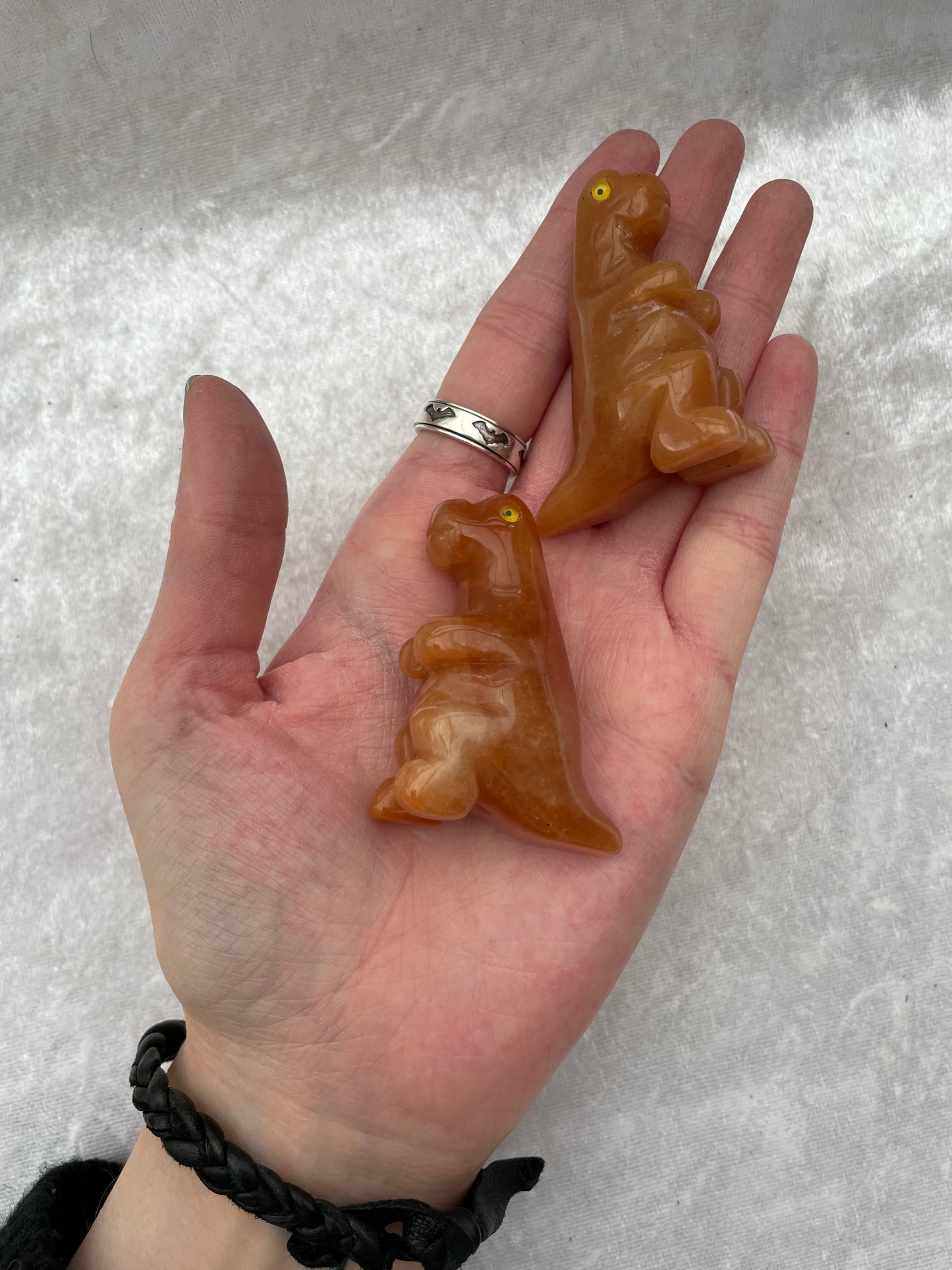 Peach Aventurine Dinosaurs