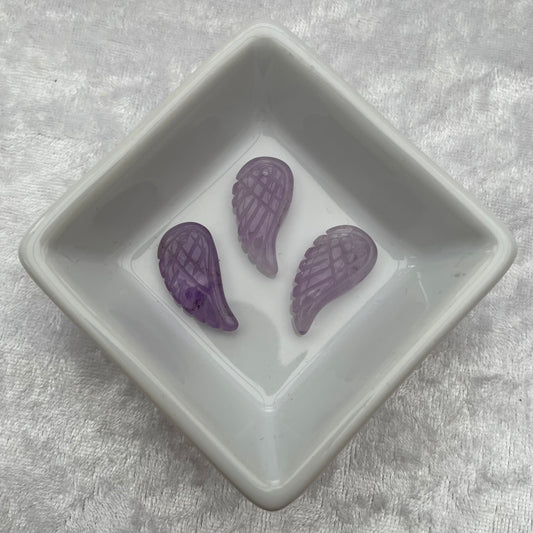Drilled Amethyst Angel Wing Pendants