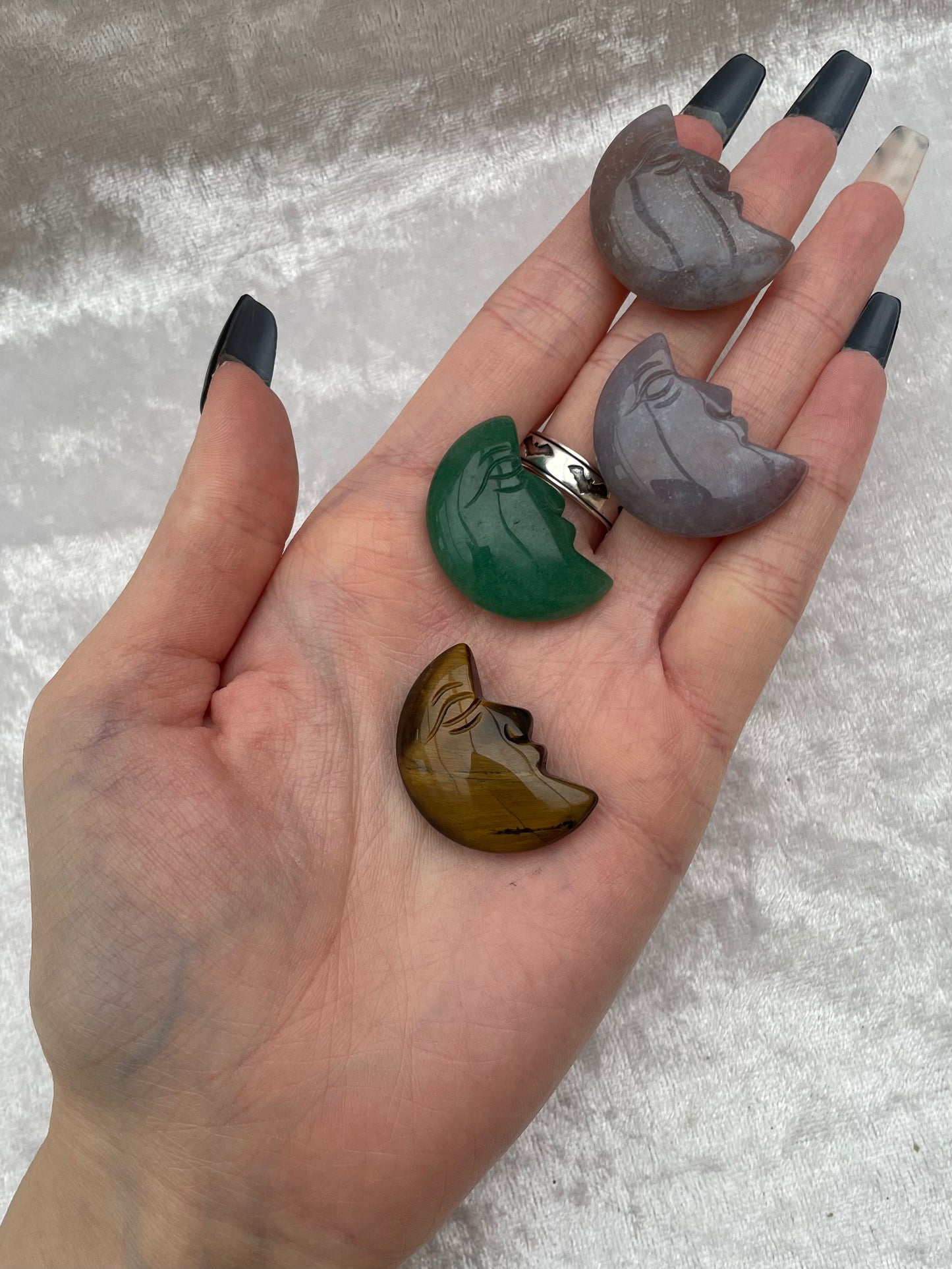 Mini Crystal Moons With Faces