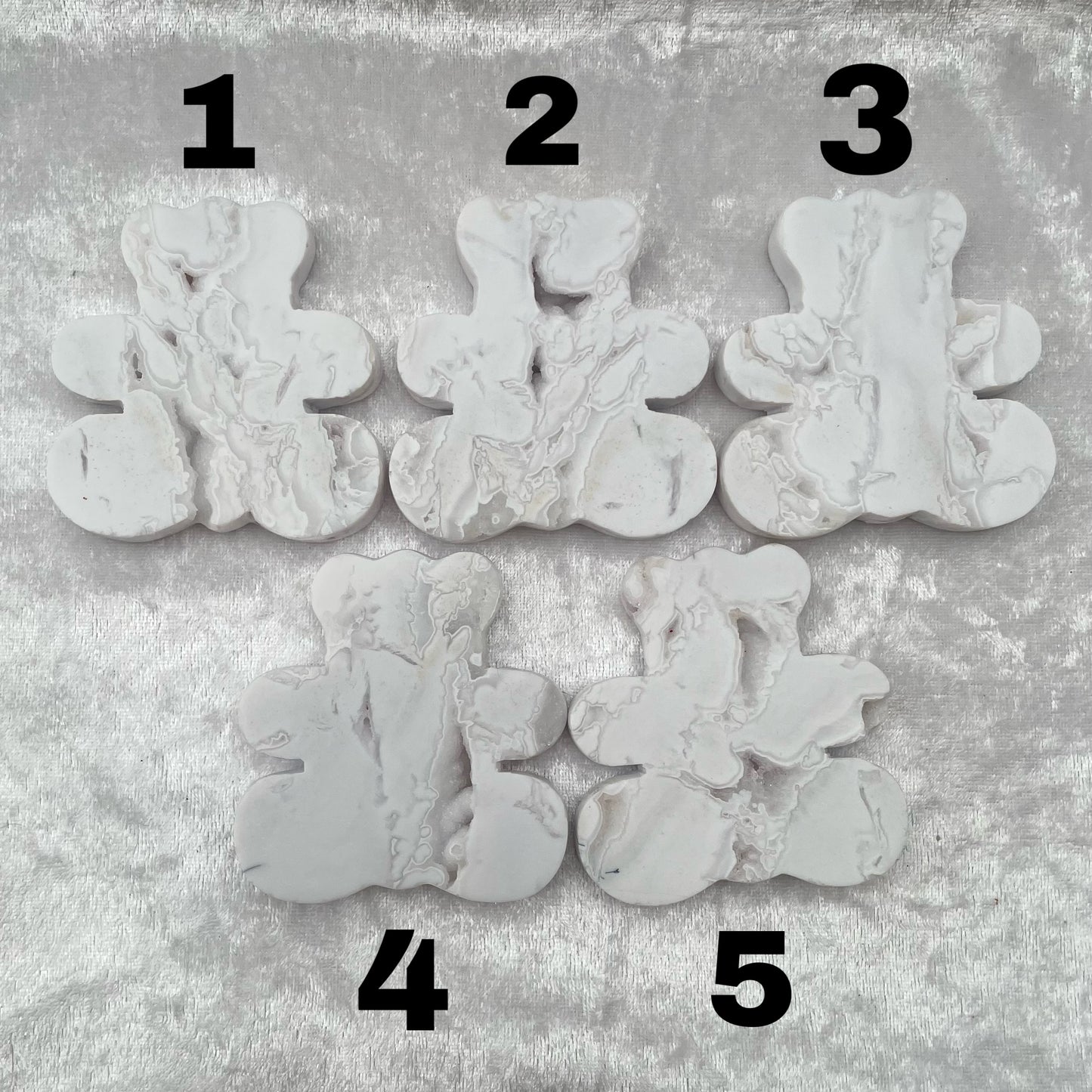 Snow Agate Teddy Bears