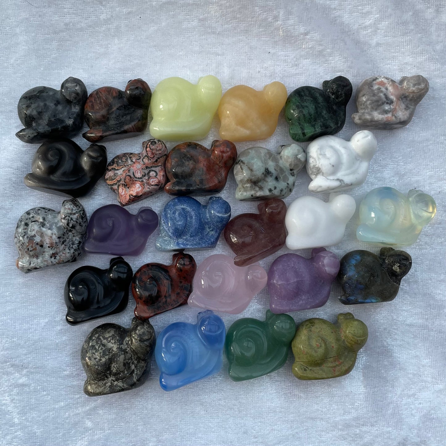 Mini Crystal Snail Carvings