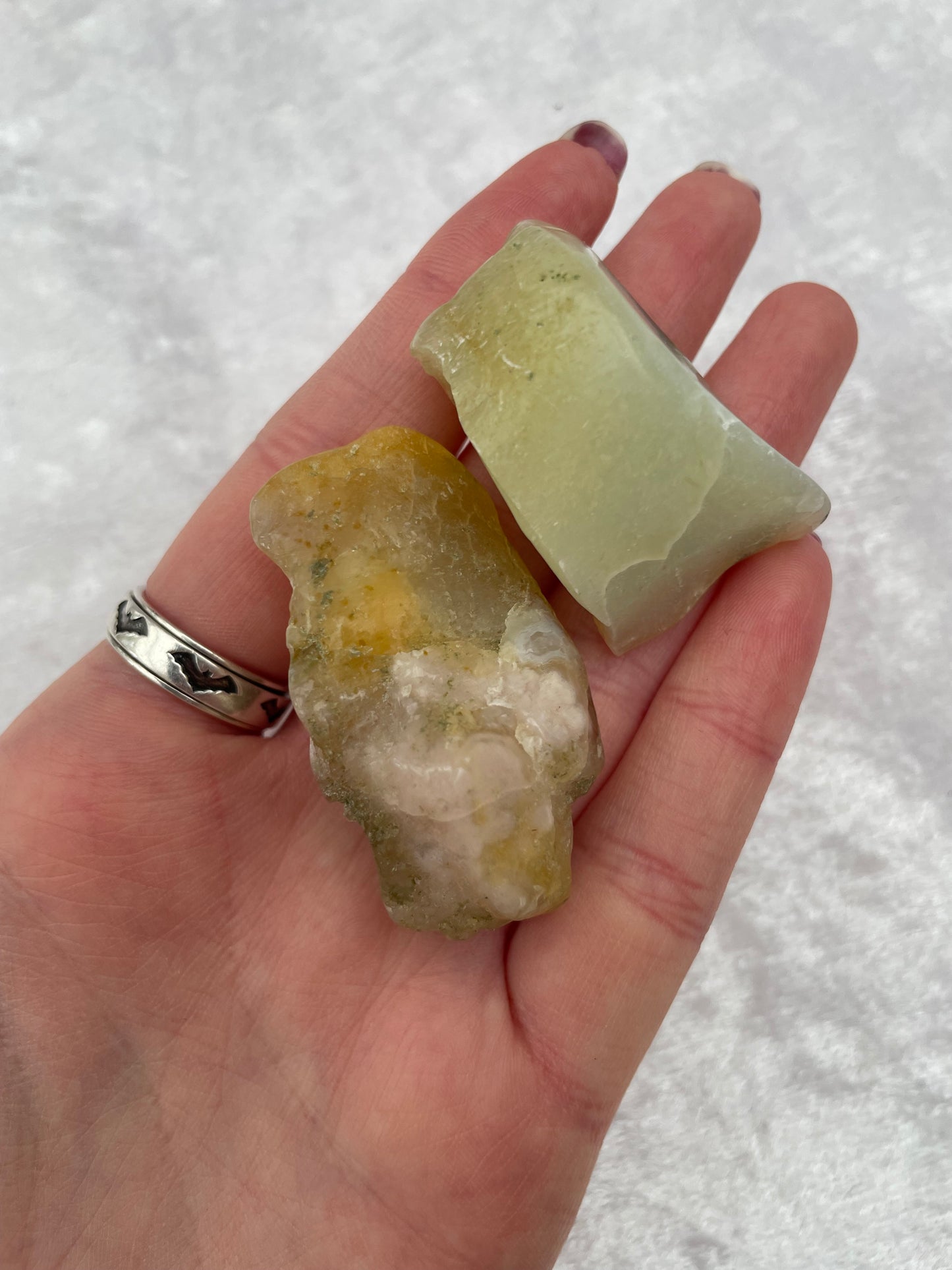 Rough and Polished Half Tumbled Yellow Opal
