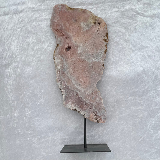2.61kg Pink Amethyst Slice on Metal Stand