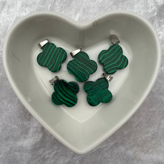 Artificial Malachite Flower Pendants