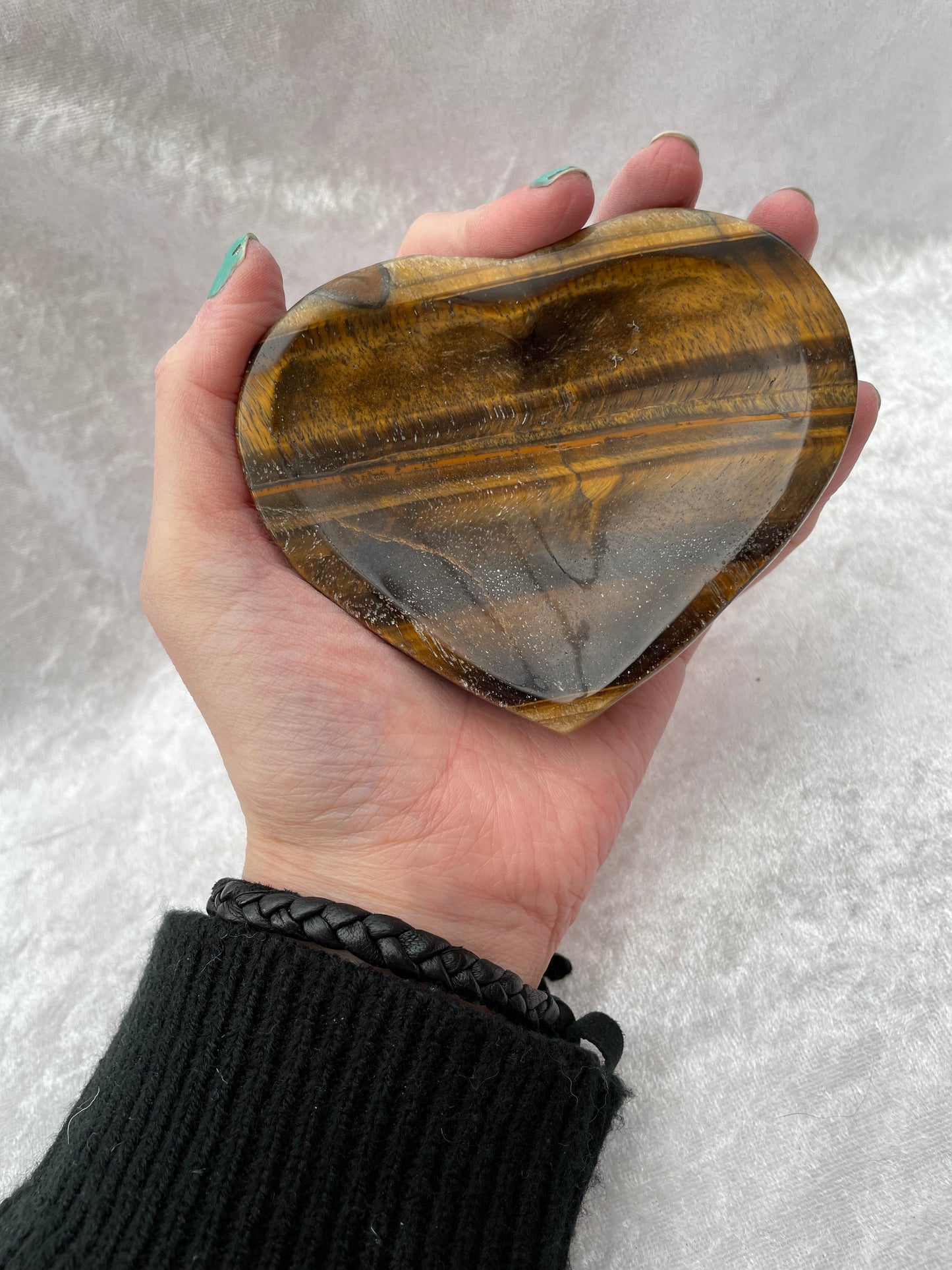 Heart Shaped Tigers Eye Bowl