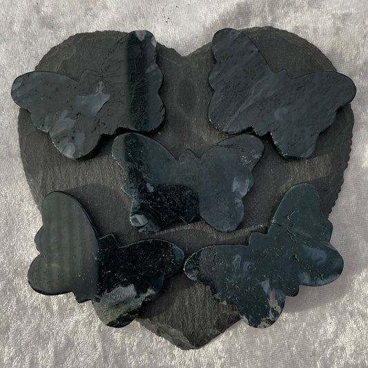 Moss Agate Butterfly Carvings