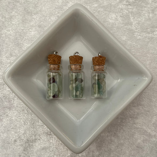 Green Aventurine Cork Chip Bottle Pendants