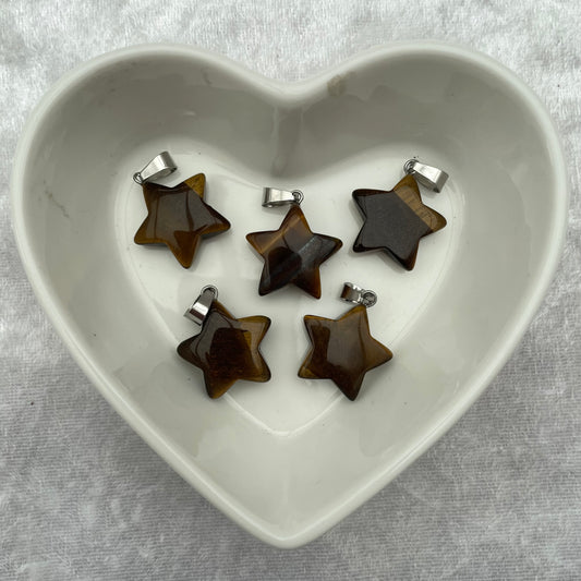 Tigers Eye Star Pendants