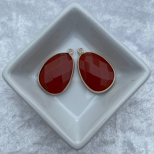 Red Jasper Faceted Pendants