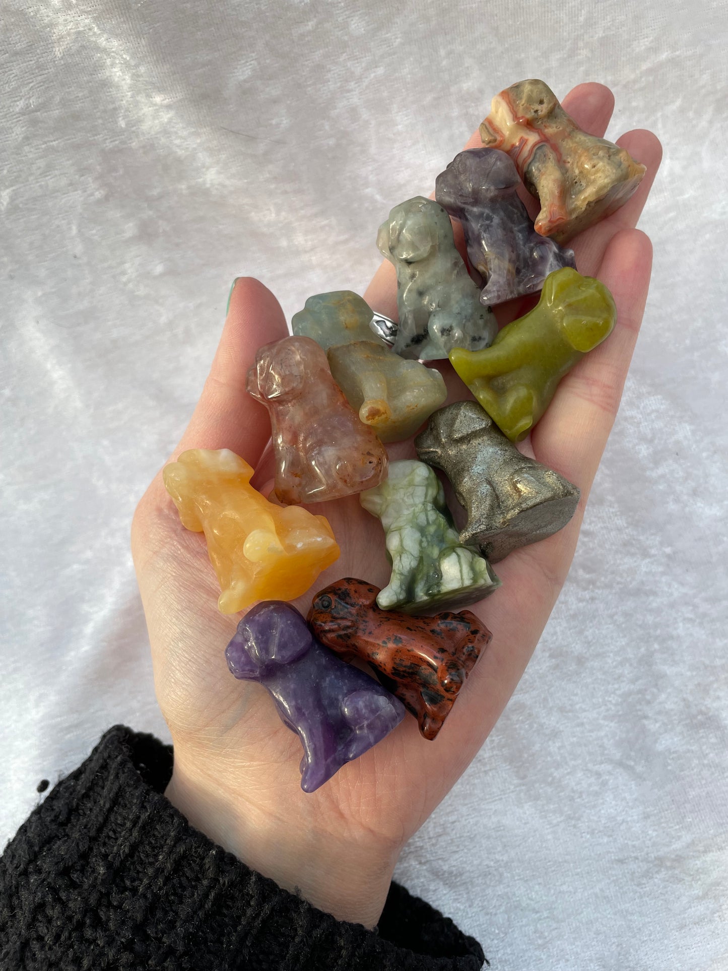 Mini Crystal Dog Carvings