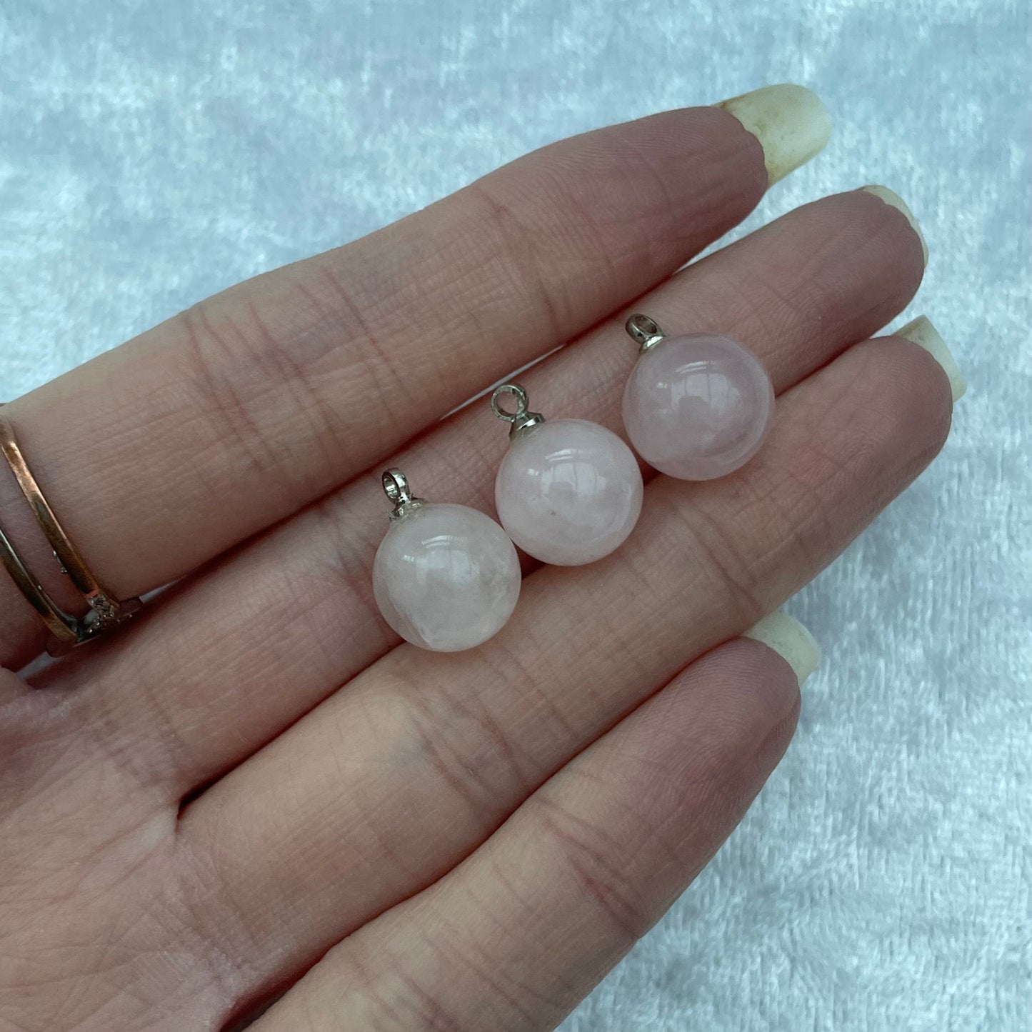 Rose Quartz Mini Sphere Pendants