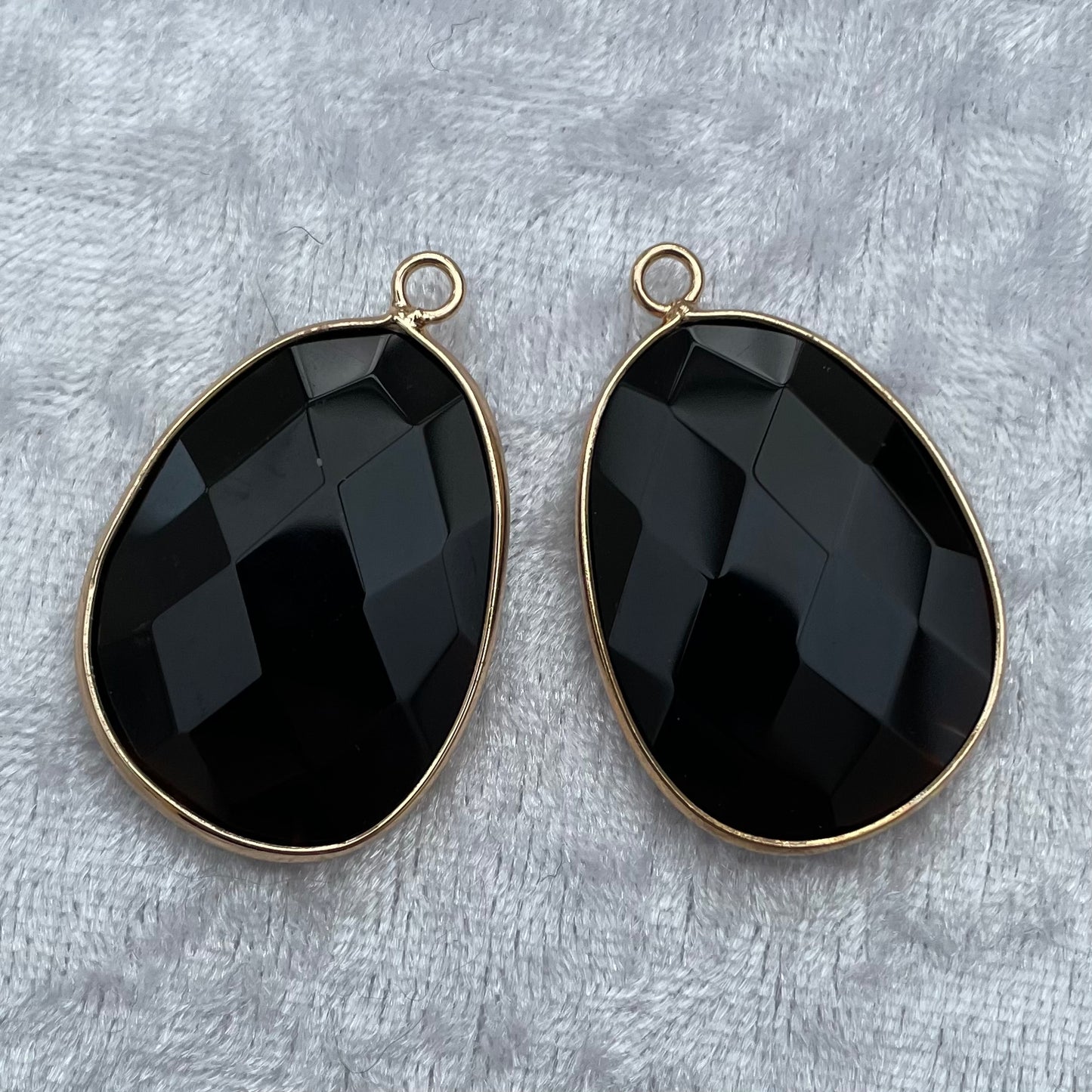 Black Obsidian Faceted Pendants