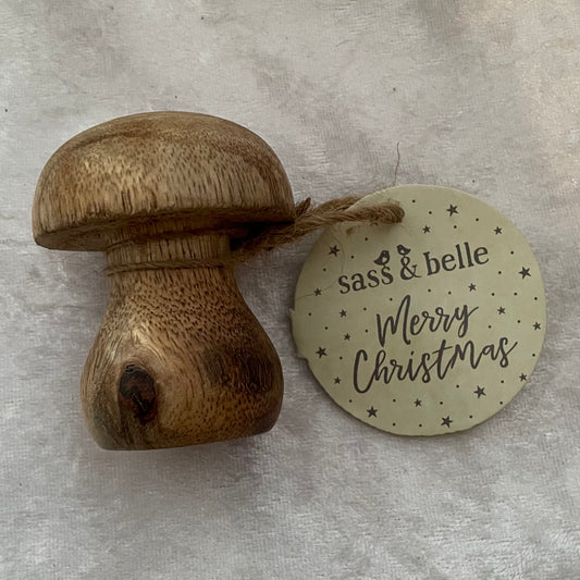 Standing Wooden Mushroom Ornament