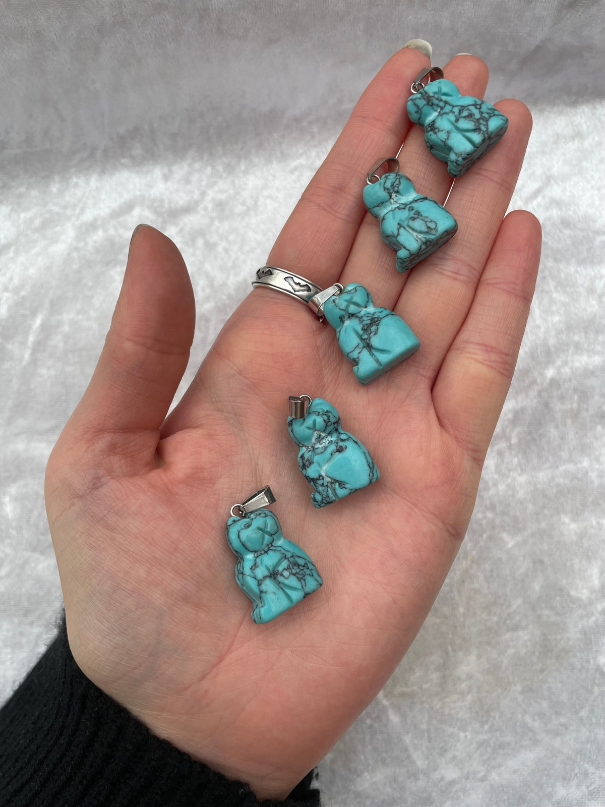 Blue Howlite Cat Pendants