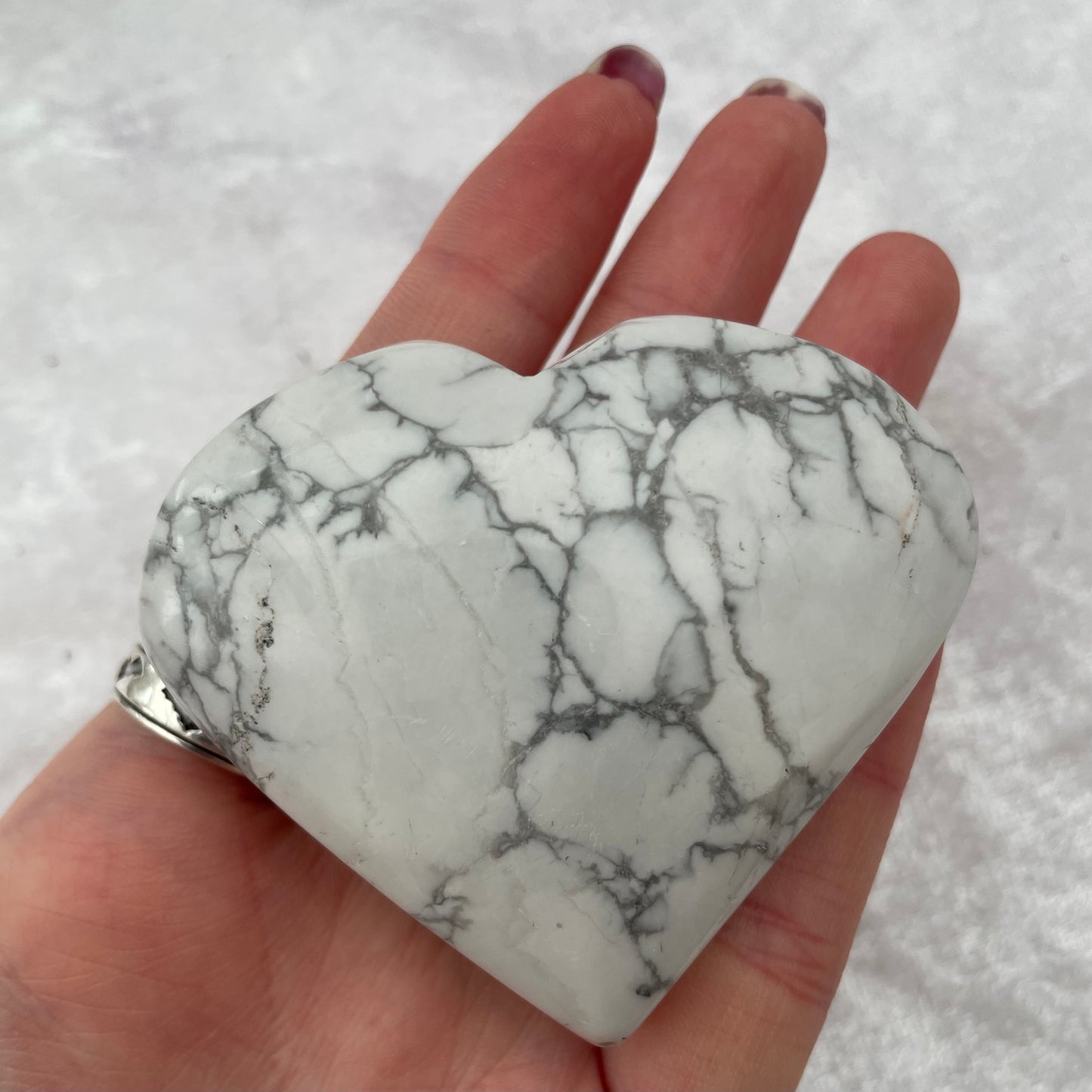 White Howlite Heart