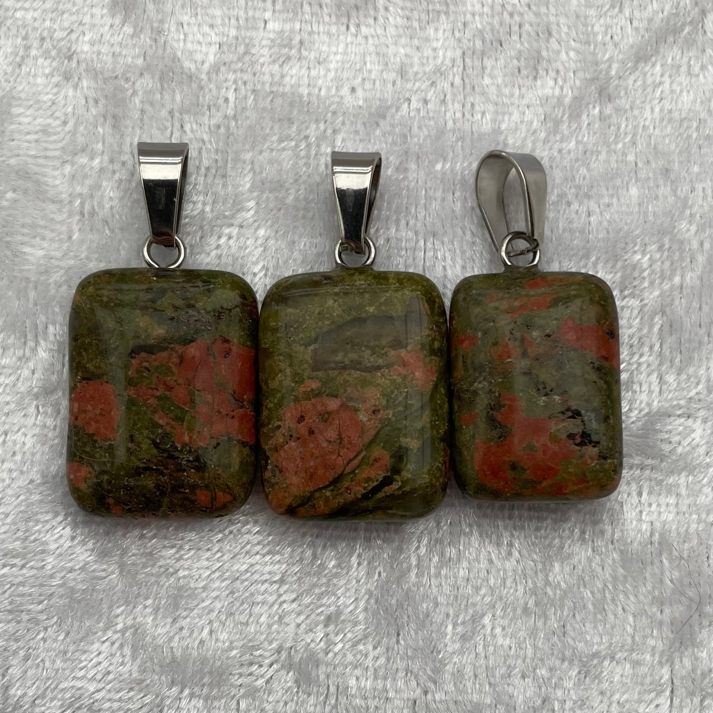 Unakite Flat Rectangle Pendants