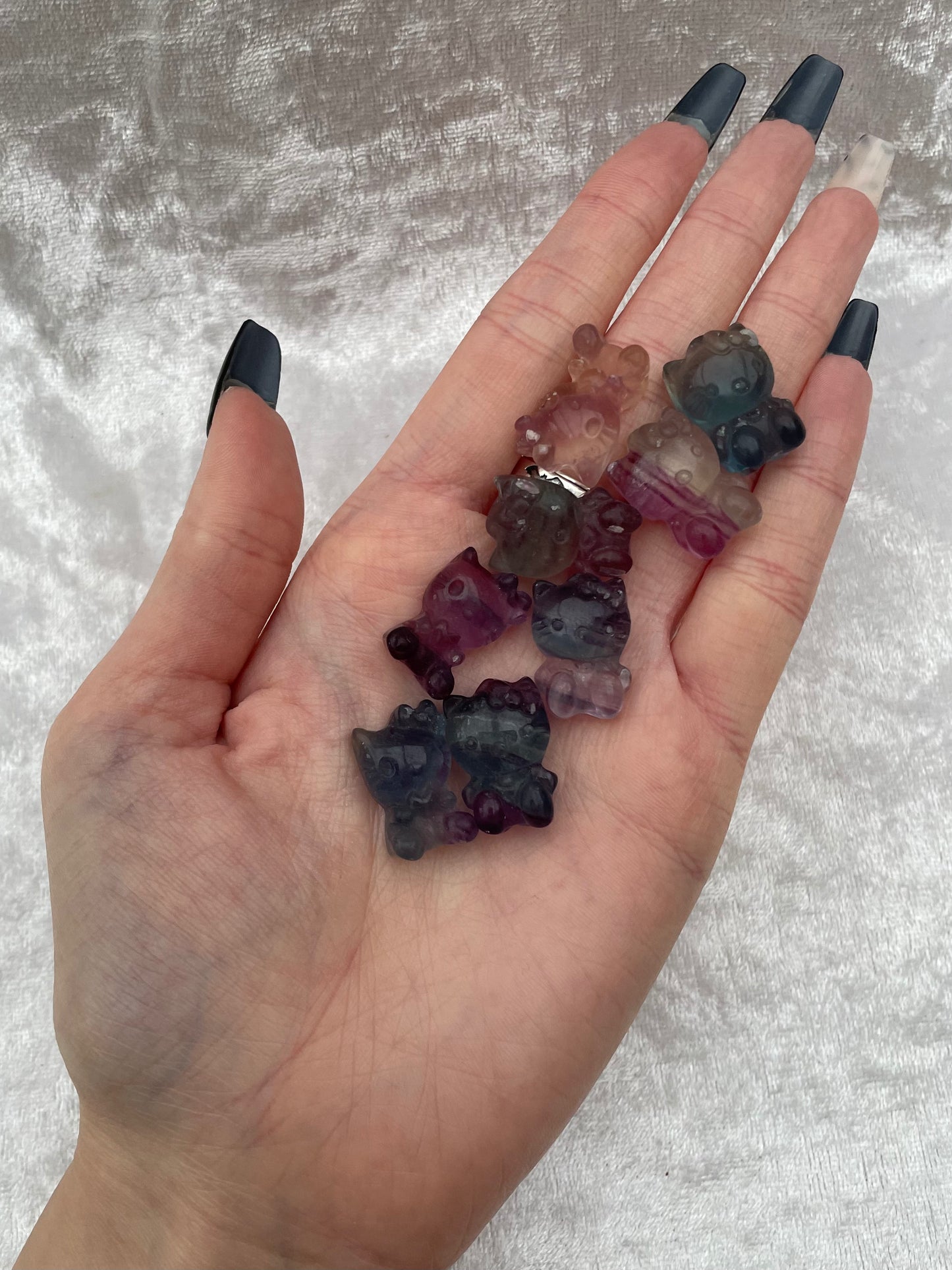 Mini Rainbow Fluorite Hello Kitty