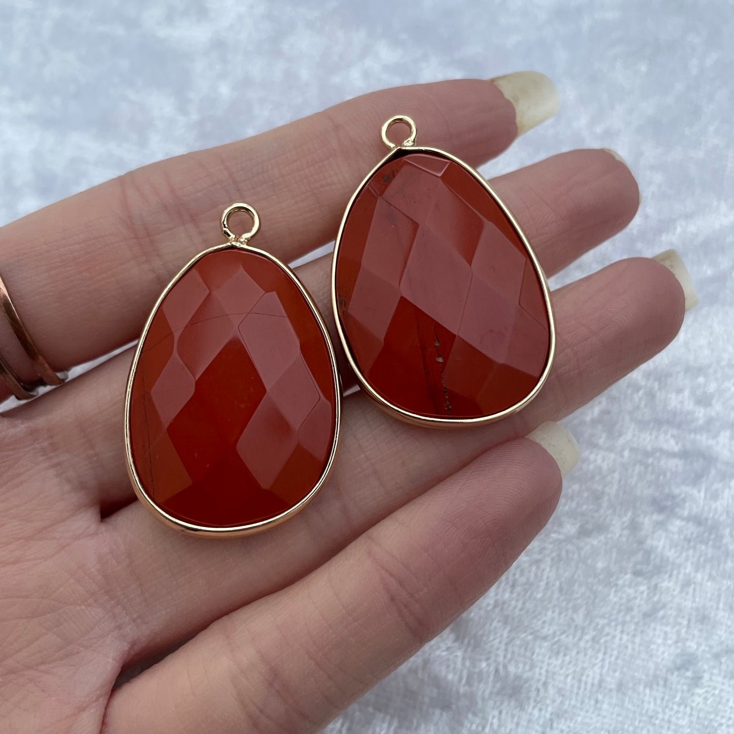 Red Jasper Faceted Pendants