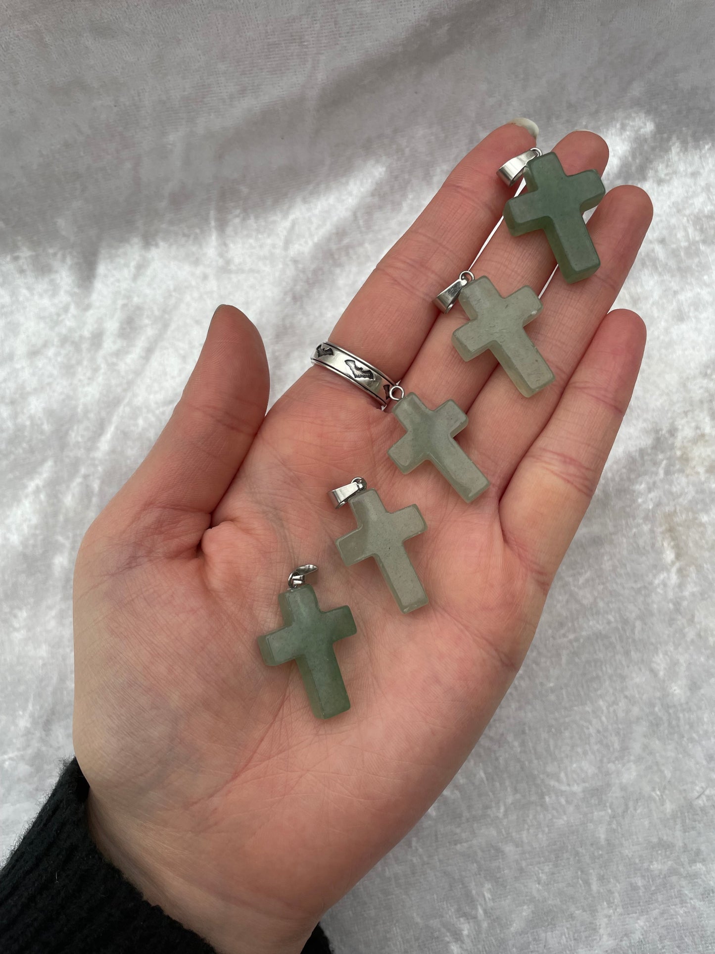 Green Aventurine Cross Pendants