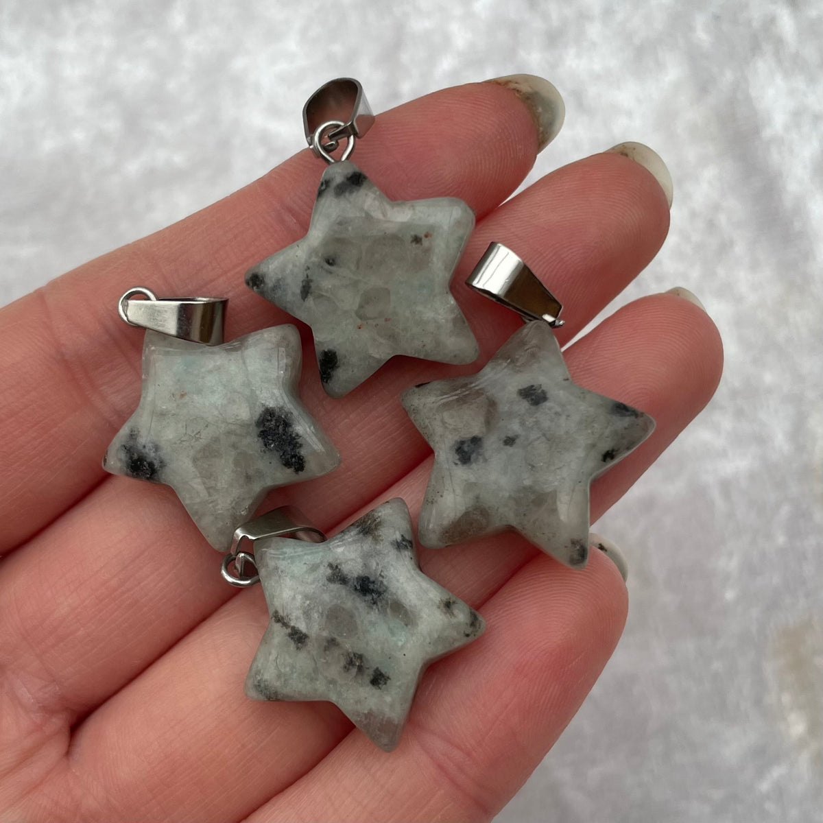 Kiwi Jasper Star Pendants