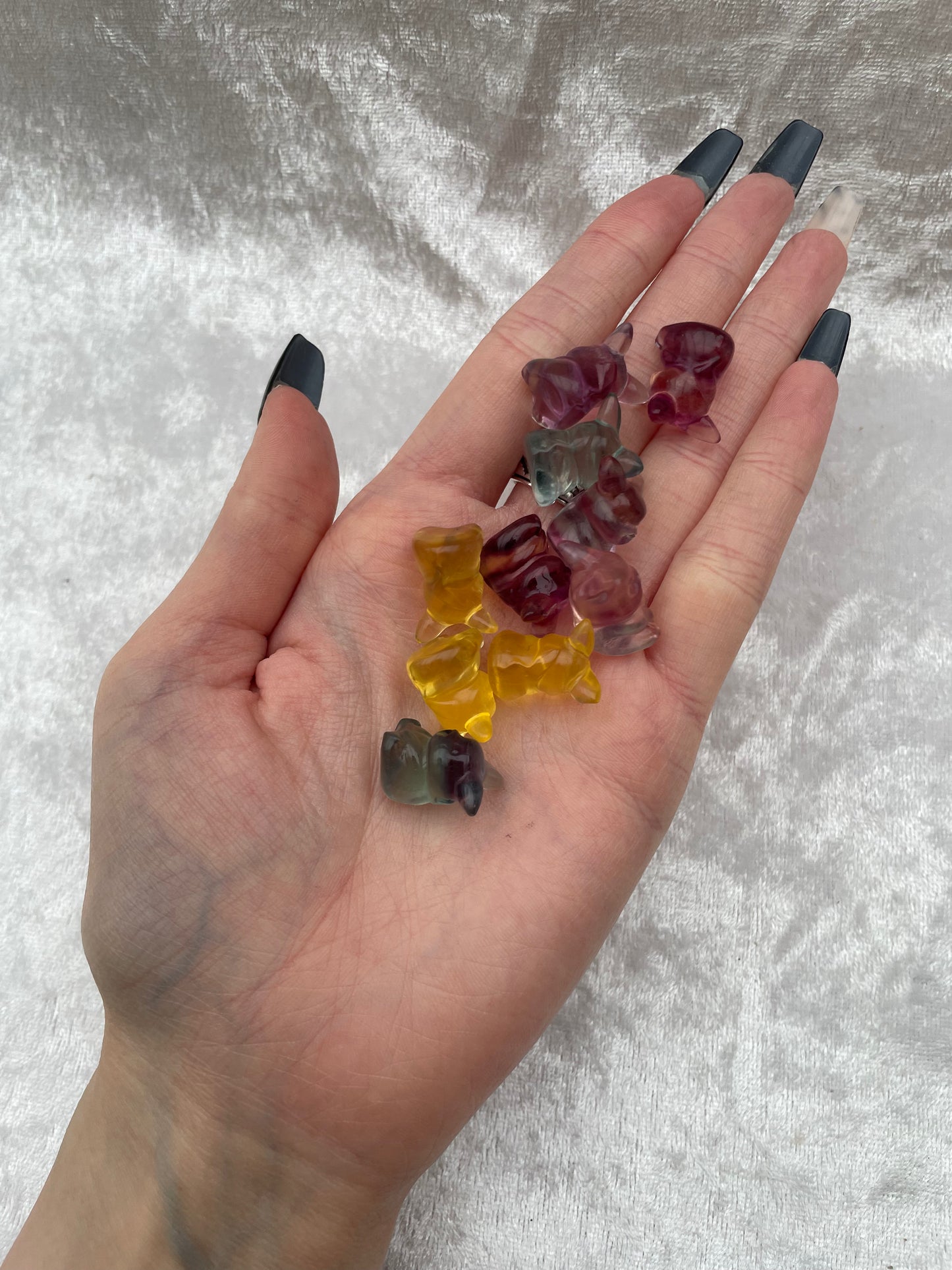 Mini Rainbow Fluorite Pokémon Pikachu carvings