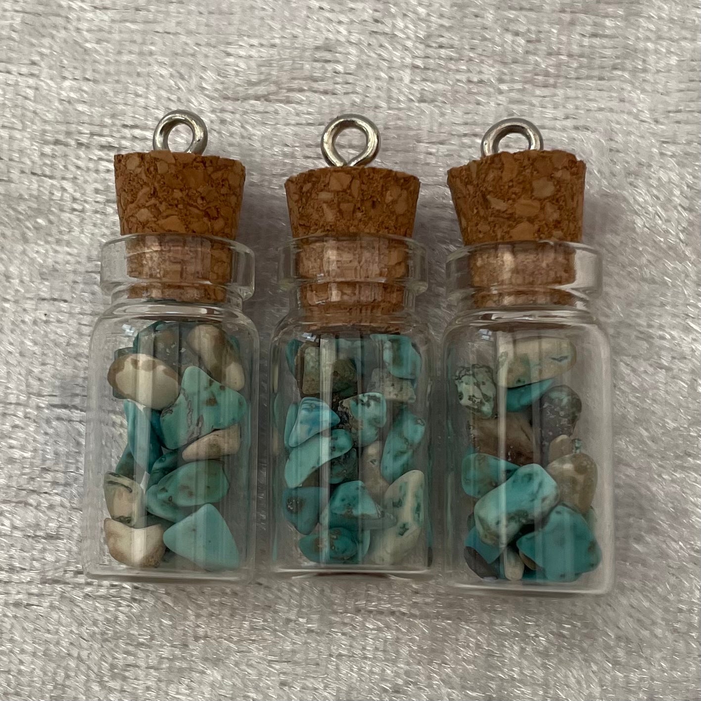 Blue Howlite Cork Chip Bottle Pendants