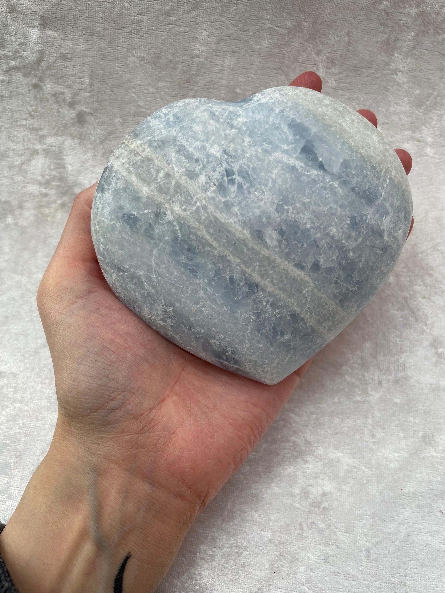 Large Blue Calcite Heart