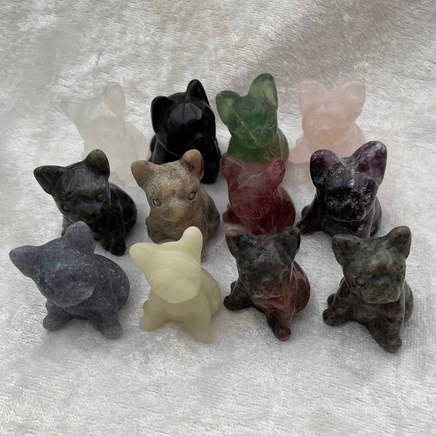 Mini Crystal French Bulldog Carvings