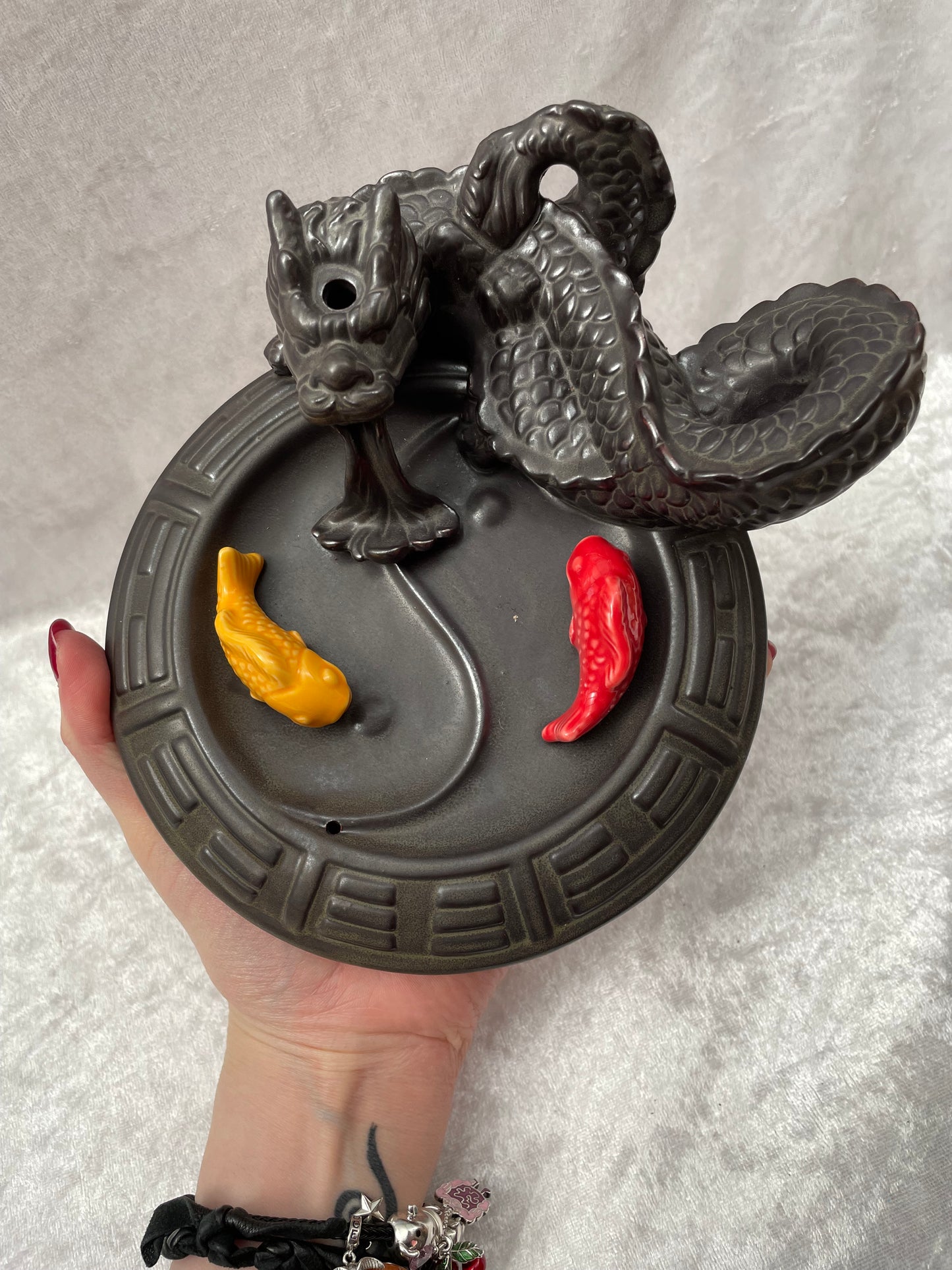 Yin and Yang Chinese Dragon Incense Burner
