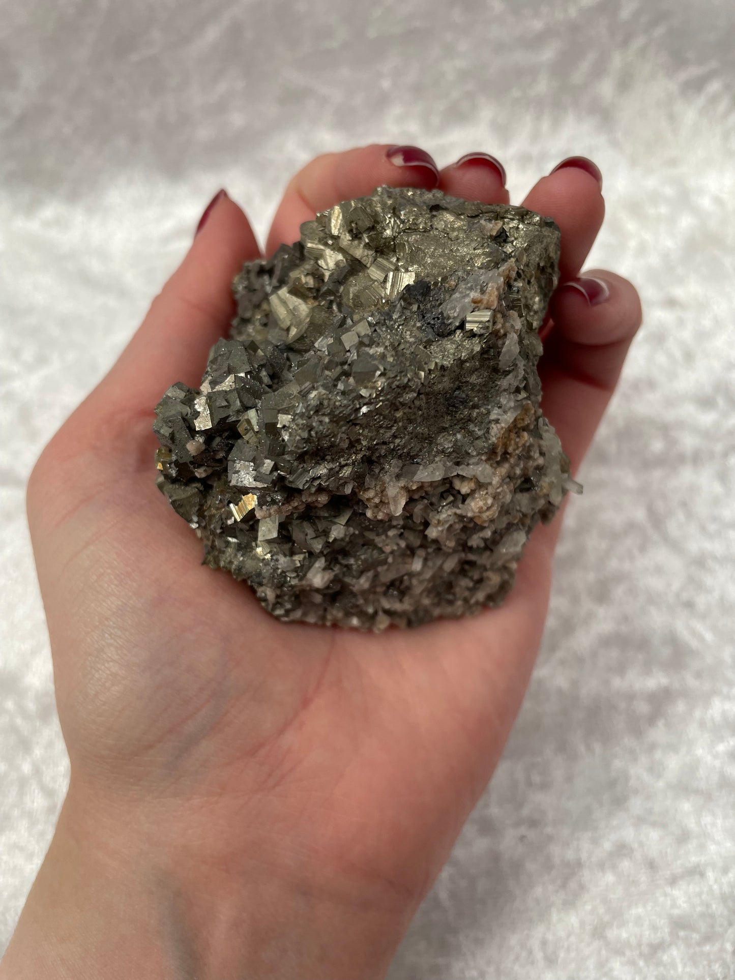Pyrite Cluster With Quartz