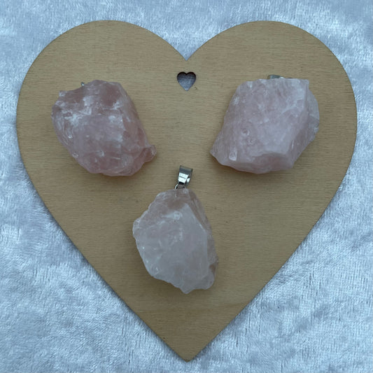 Rose Quartz Rough Pendants