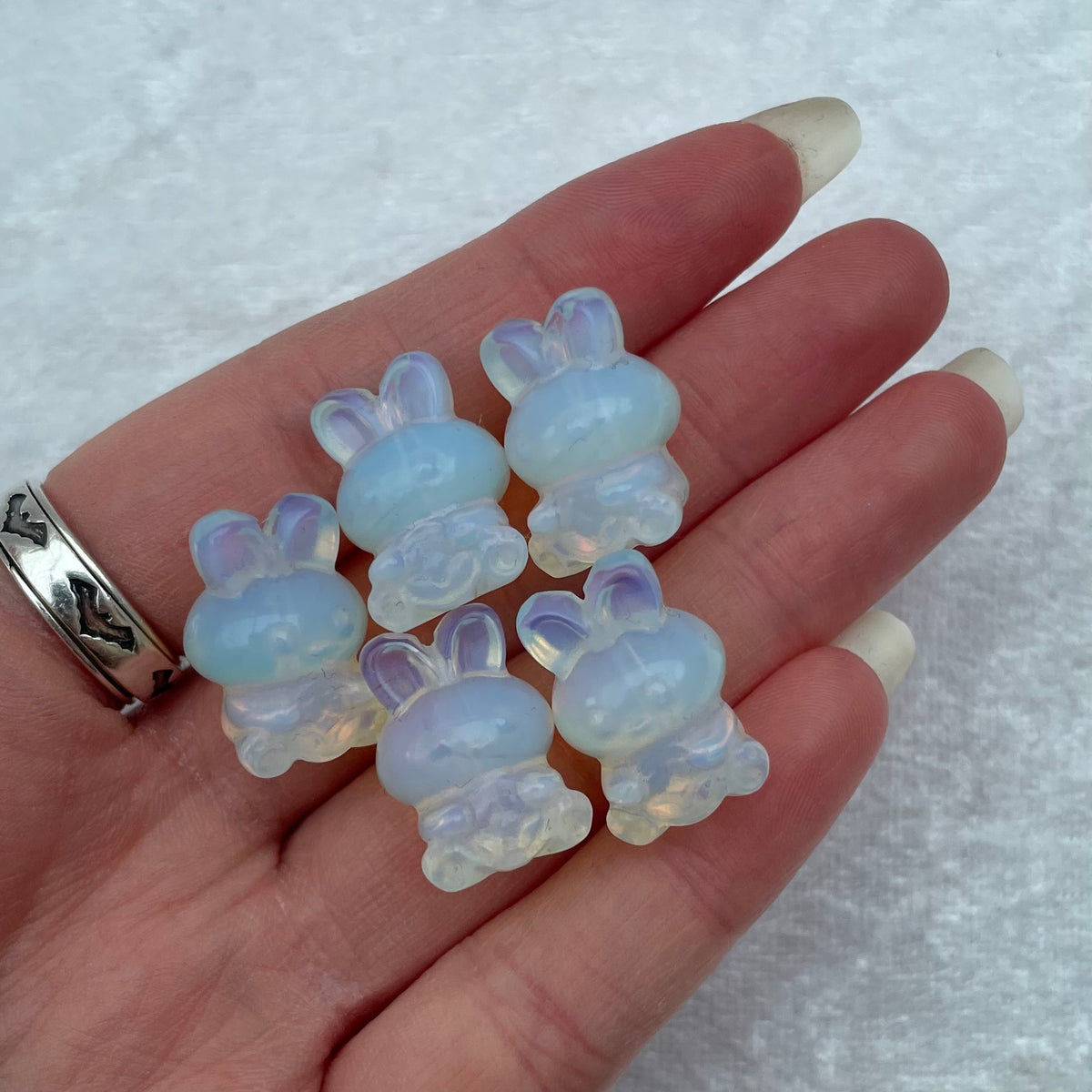 Mini Opalite Bunny Rabbit Carvings