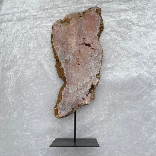 2.61kg Pink Amethyst Slice on Metal Stand
