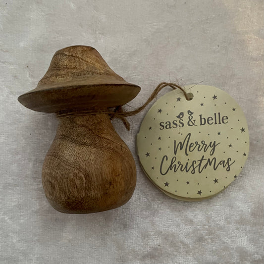 Standing Wooden Mushroom Ornament