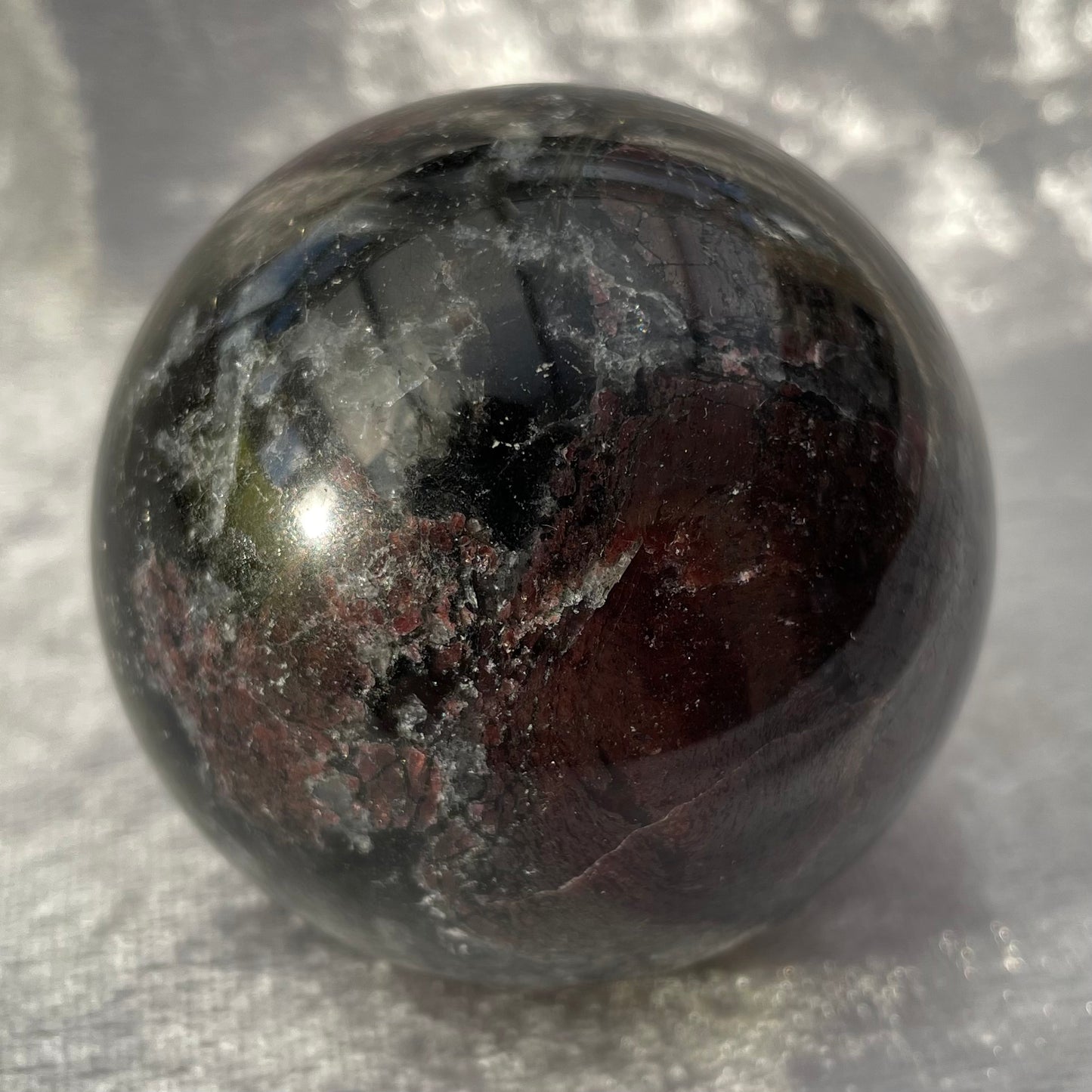 Garnet in Arfvedsonite Sphere