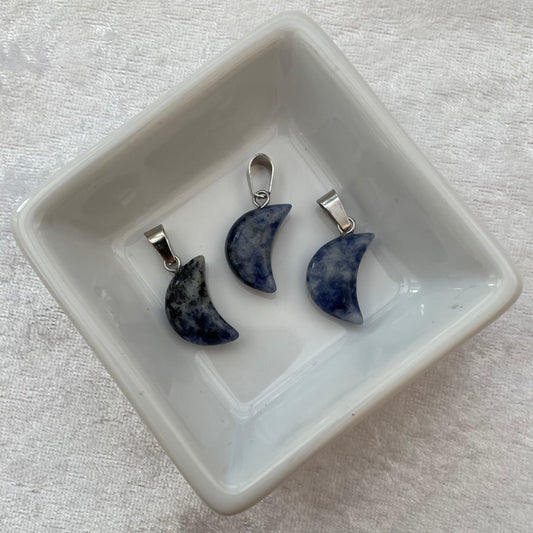Sodalite Moon Pendants