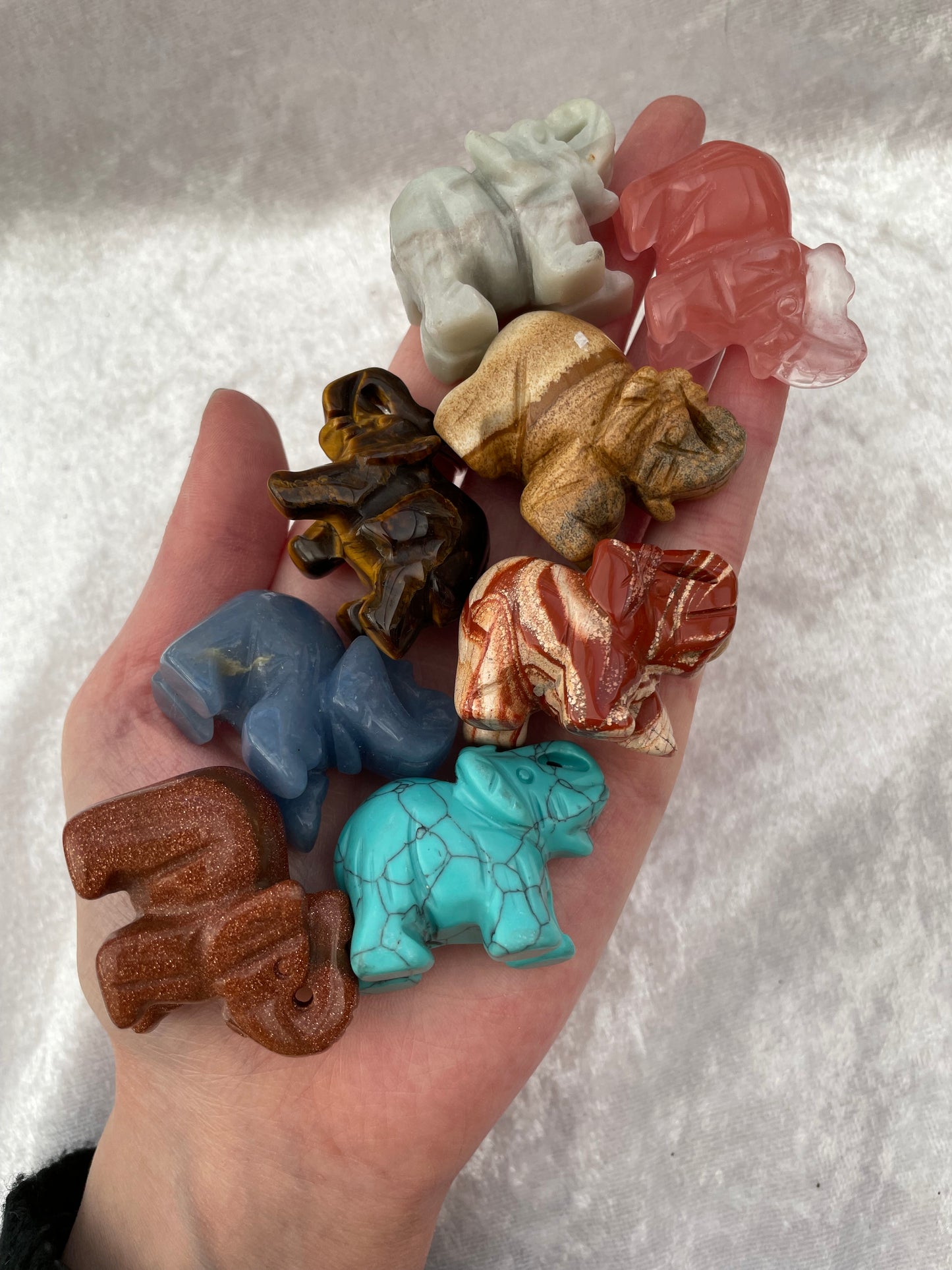 Crystal Elephant Carvings