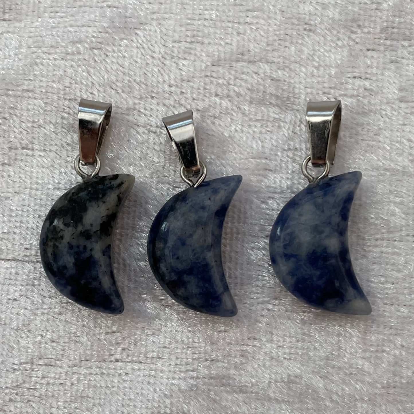 Sodalite Moon Pendants