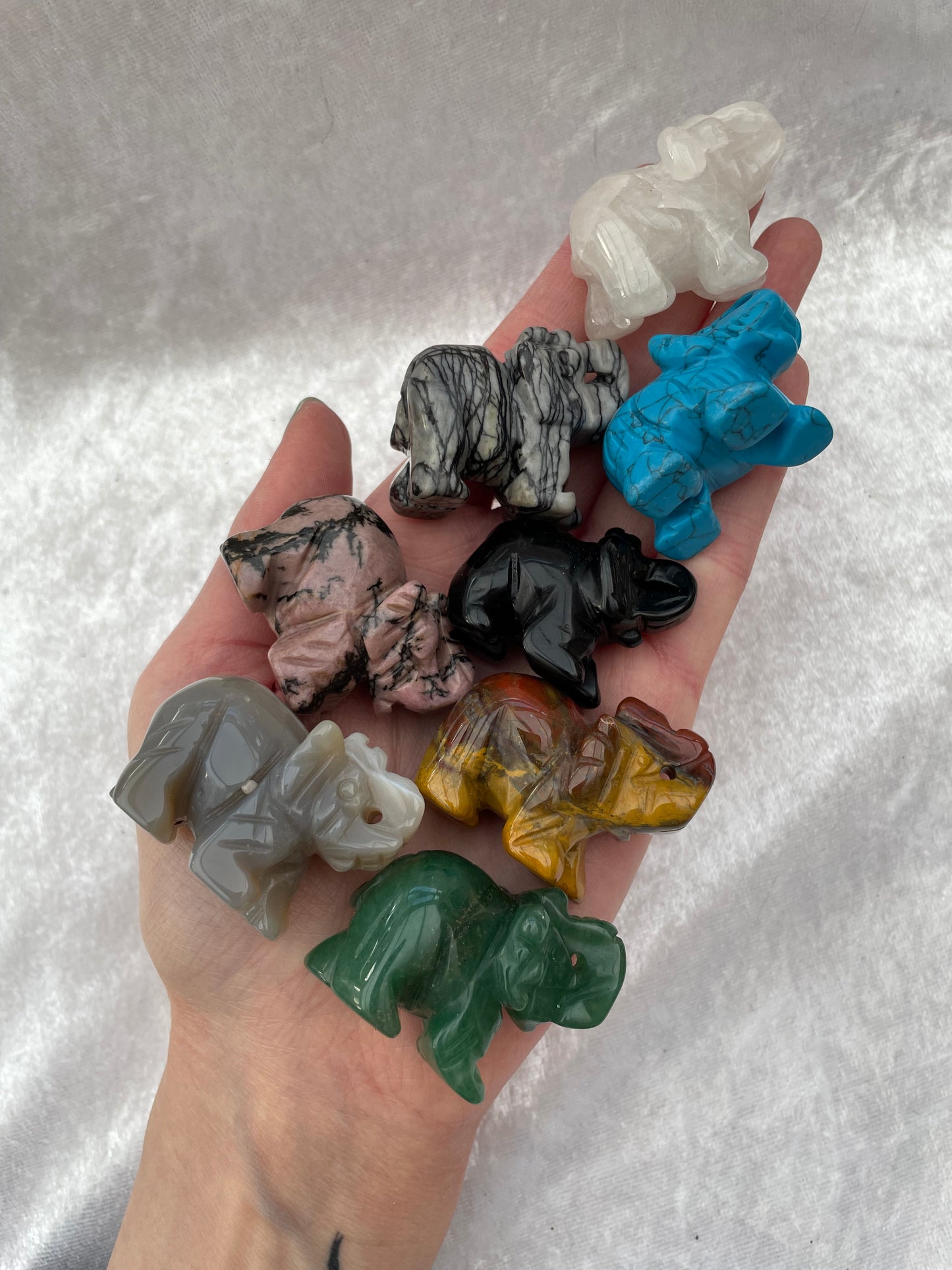 Crystal Elephant Carvings