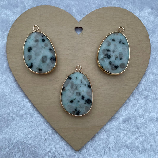 Kiwi Jasper Faceted Pendants