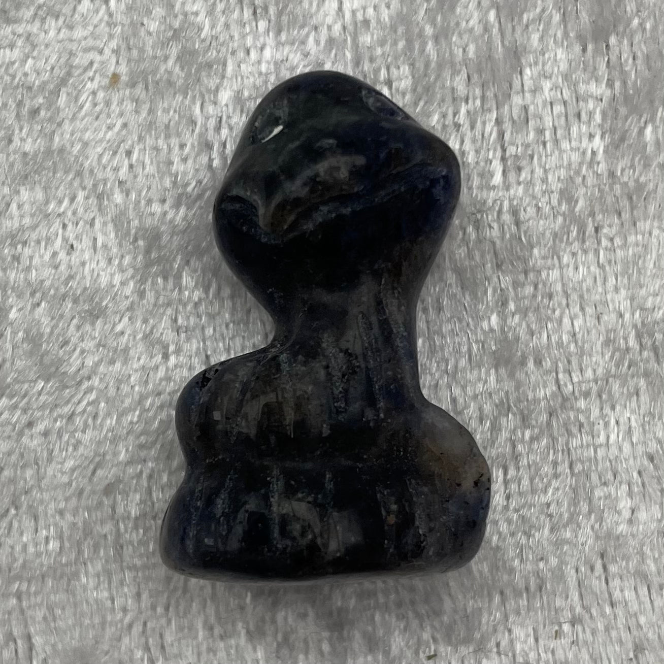 Sodalite Snake Carving