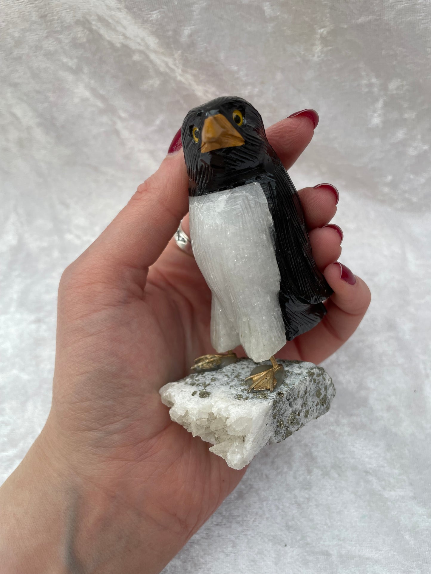 Crystal Penguin in Multiple Stones