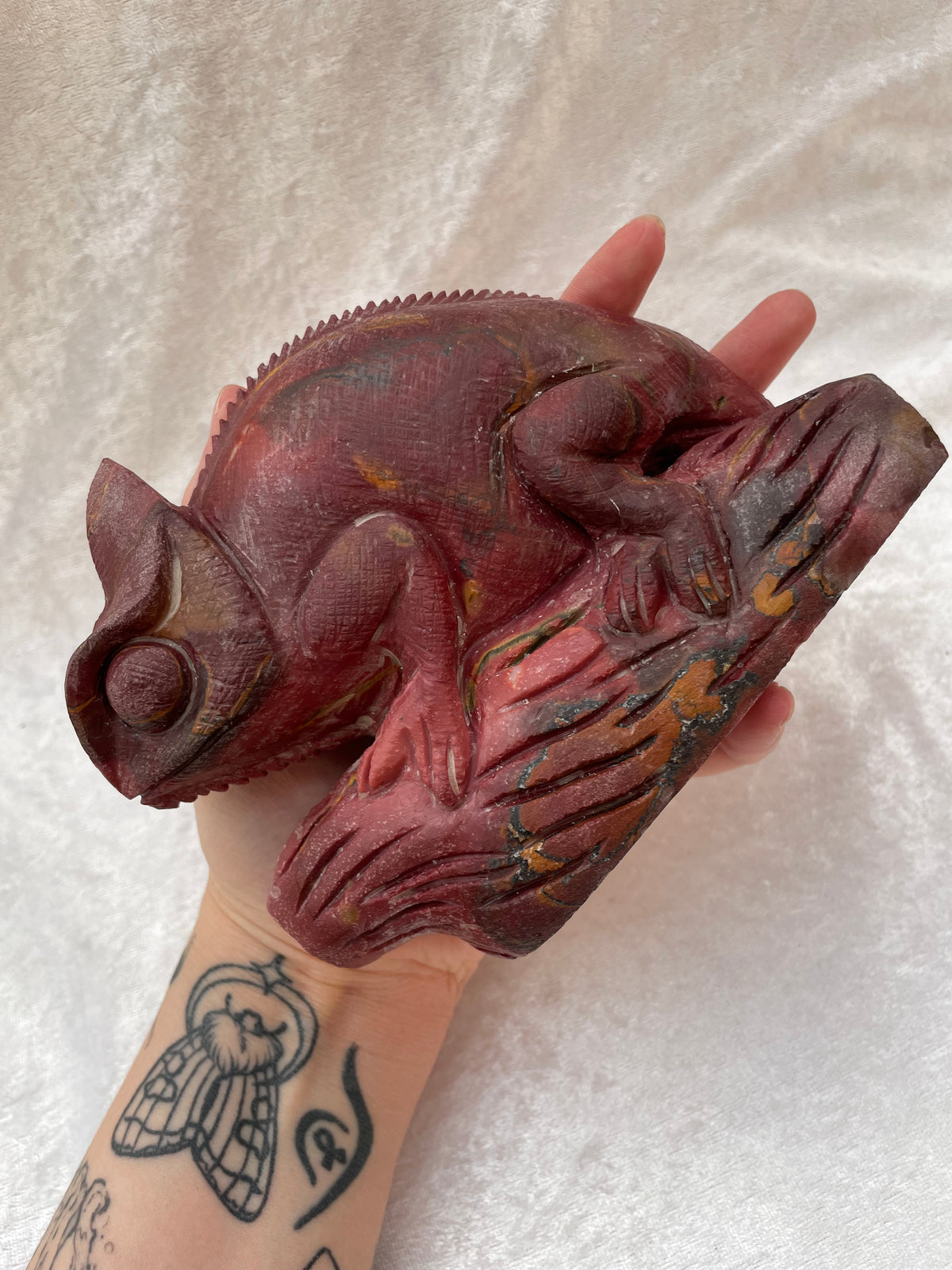 Large Mookaite Chameleon Lizard Carving