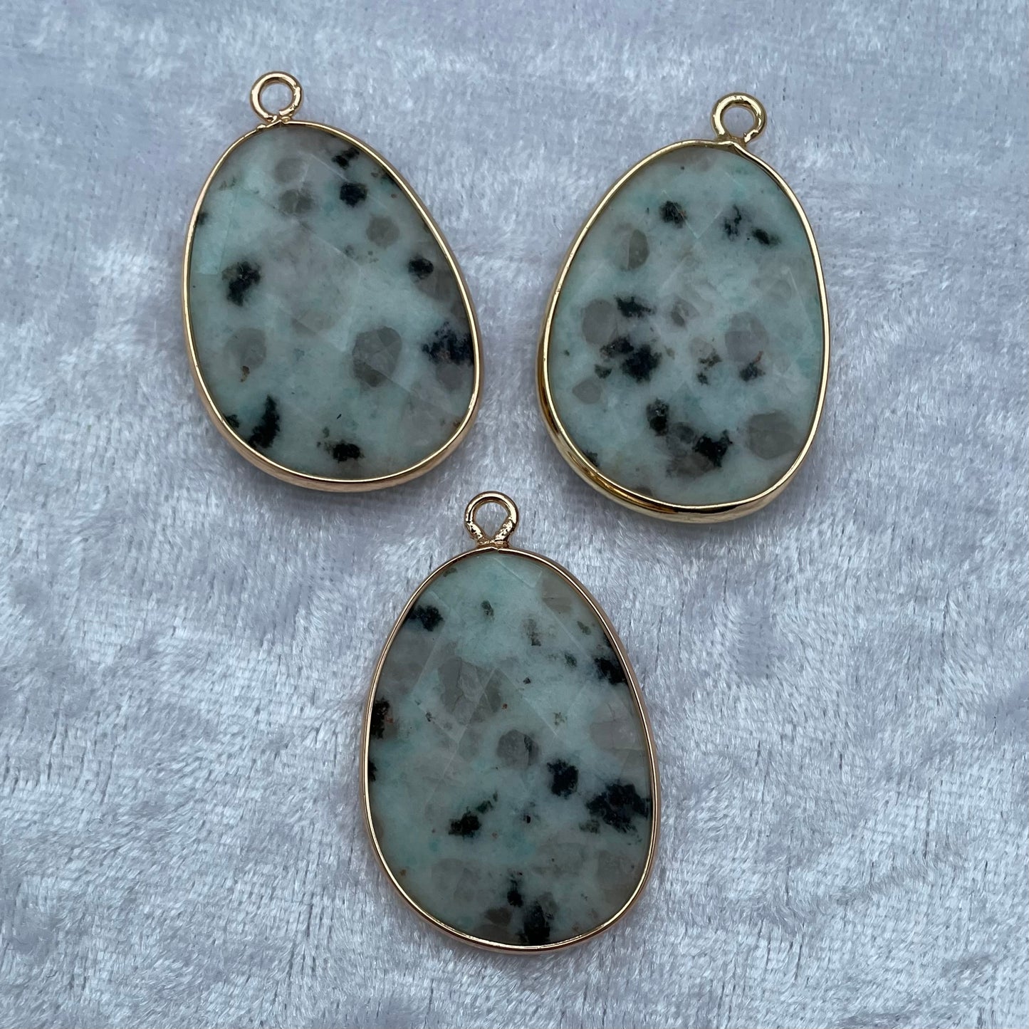 Kiwi Jasper Faceted Pendants